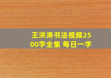 王洪涛书法视频2500字全集 每日一字